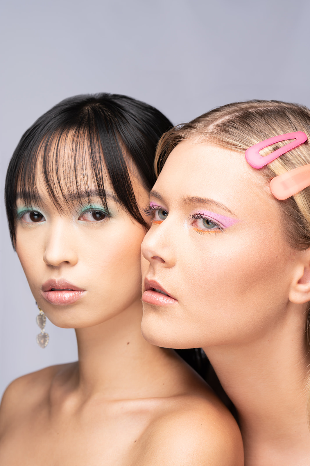 Alyssa and Mei-lin from Heyman Talent and John Gregory from Aesthetic Agency made this pastel-inspired beauty editorial come to life