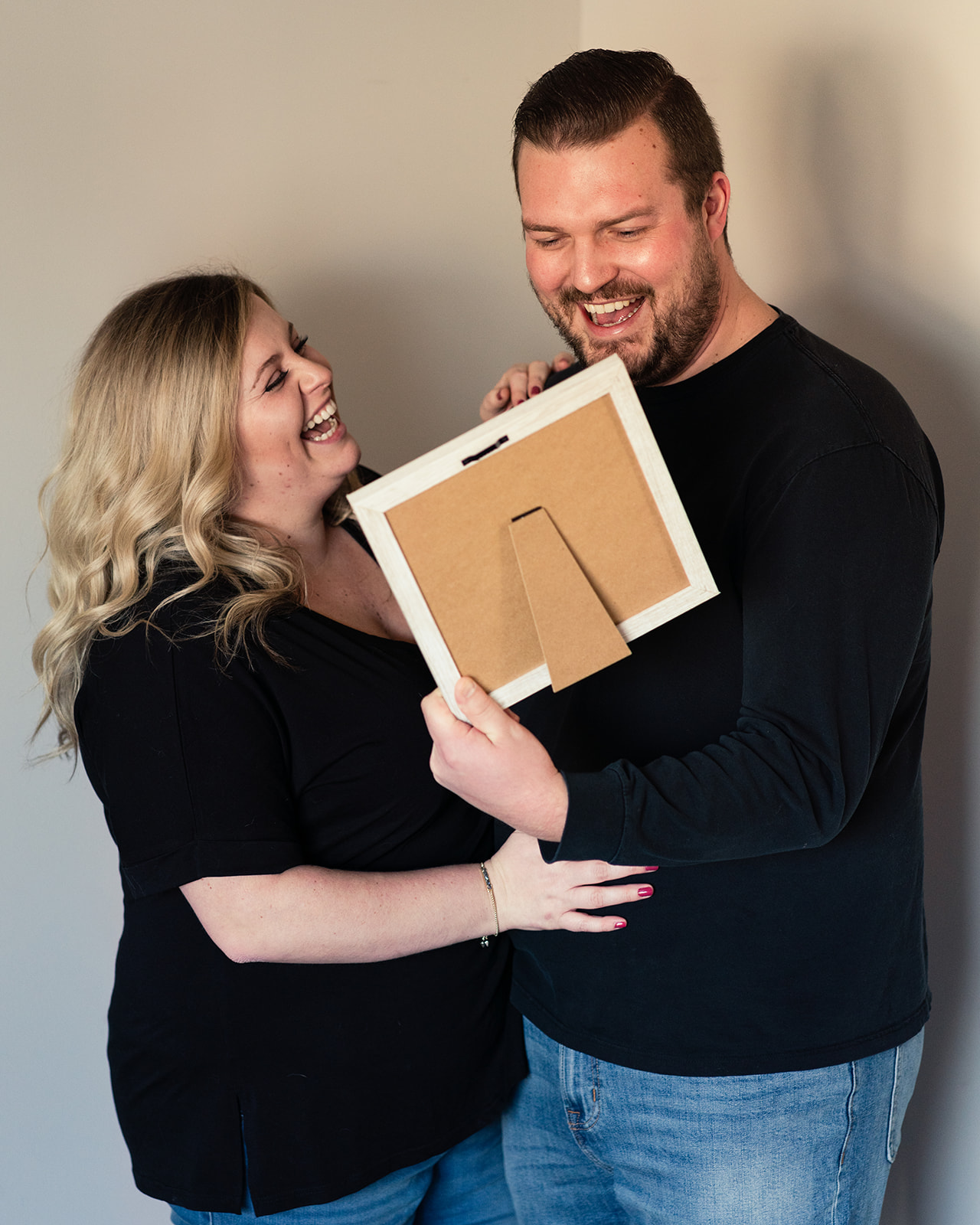funny pregnancy announcement with pink letter board